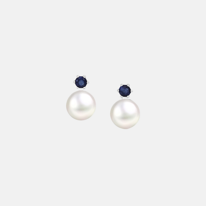 Sapphire & Pearl Drop Earrings