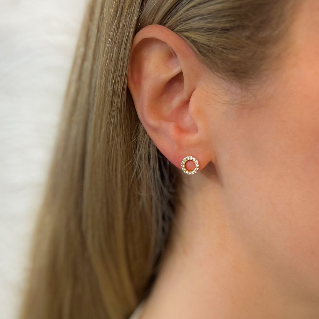 Aspen Halo Stud Earrings - Sterling Silver | 18ct Gold Plated Sterling Silver