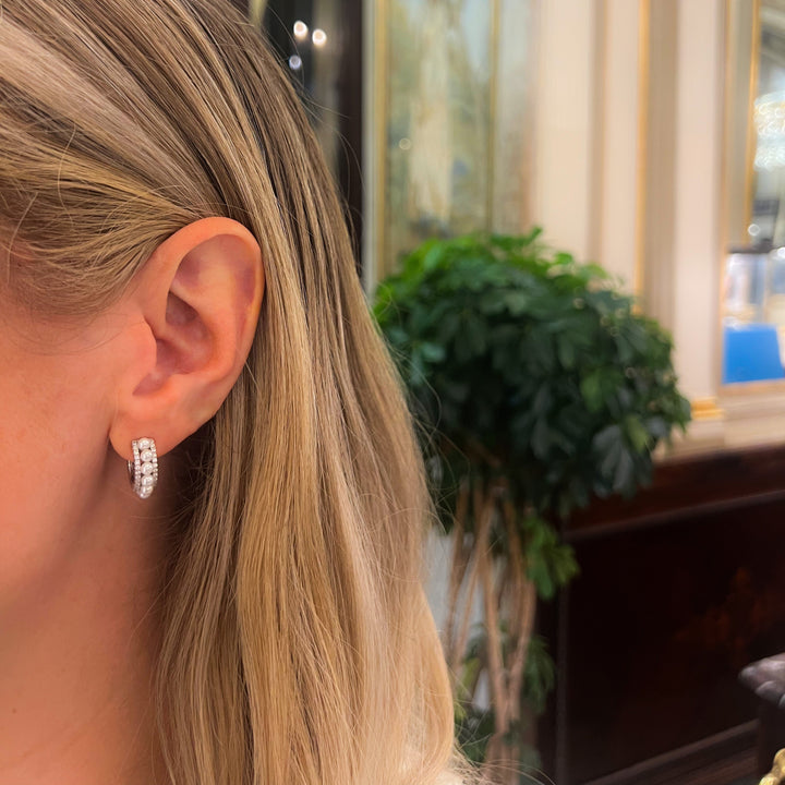 Lizzie Zircon Pearl Hoop Earrings