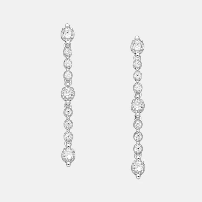 Arabesque Dainty Zircon Long Dangle Drop Earrings