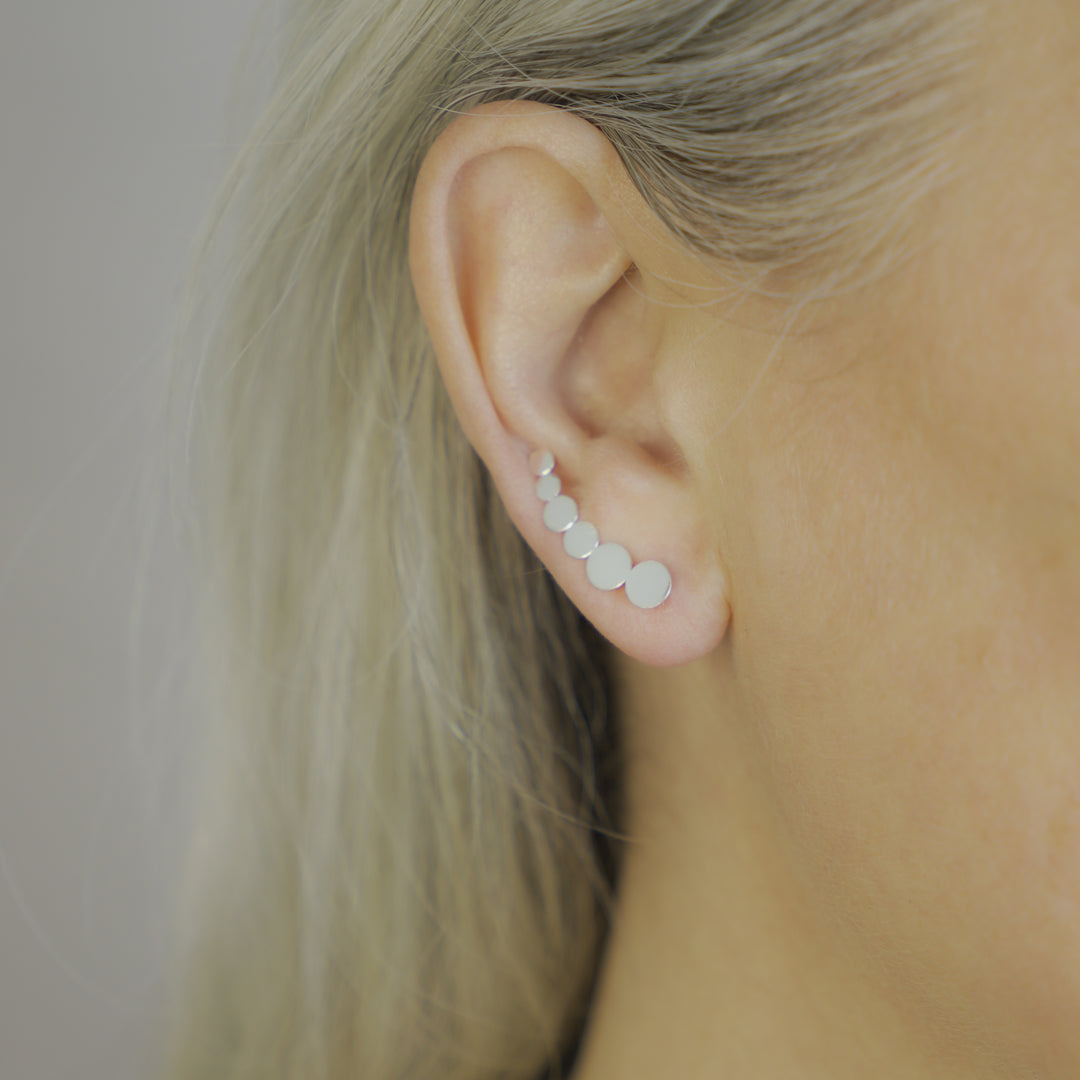 Silver Warhol Ear Climber Earrings