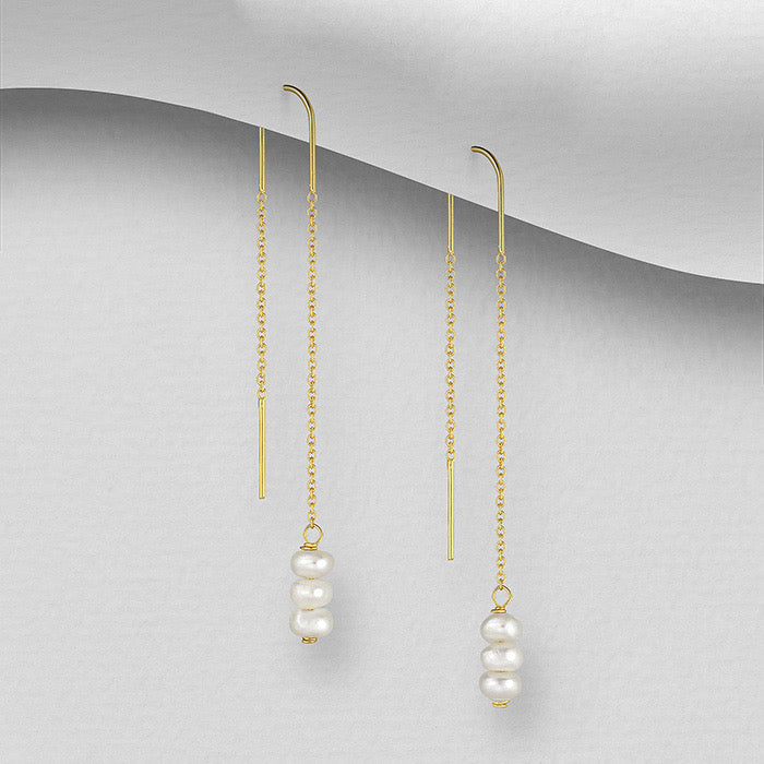 Pearl Chain Drop Earrings