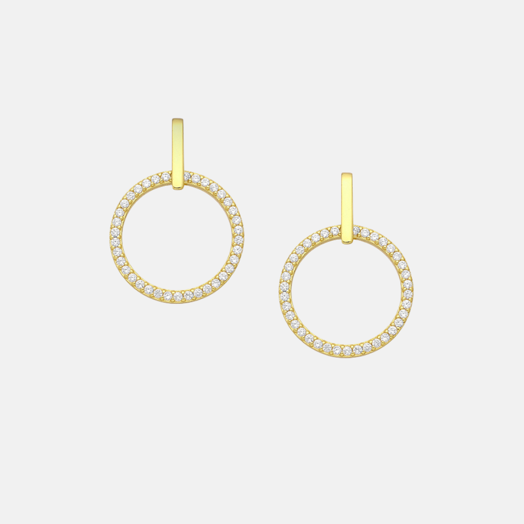 Zircon Zonte Gold Ring Drop Earrings