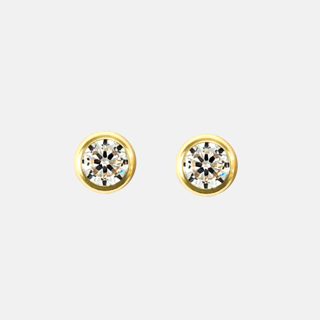 9ct Gold Zircon Stud Earrings