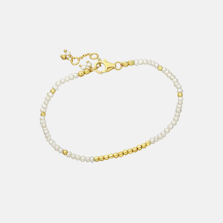 Gold Plated Beaded Bracelets - Turquoise | Pearl