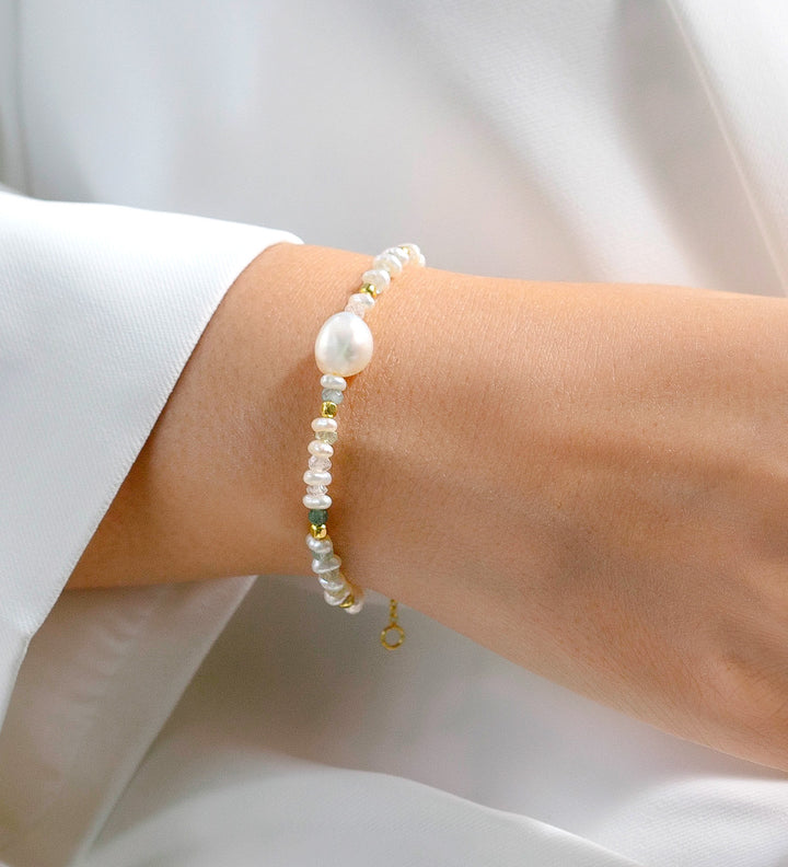 Baroque Pearl Gold Plated Beaded Bracelet