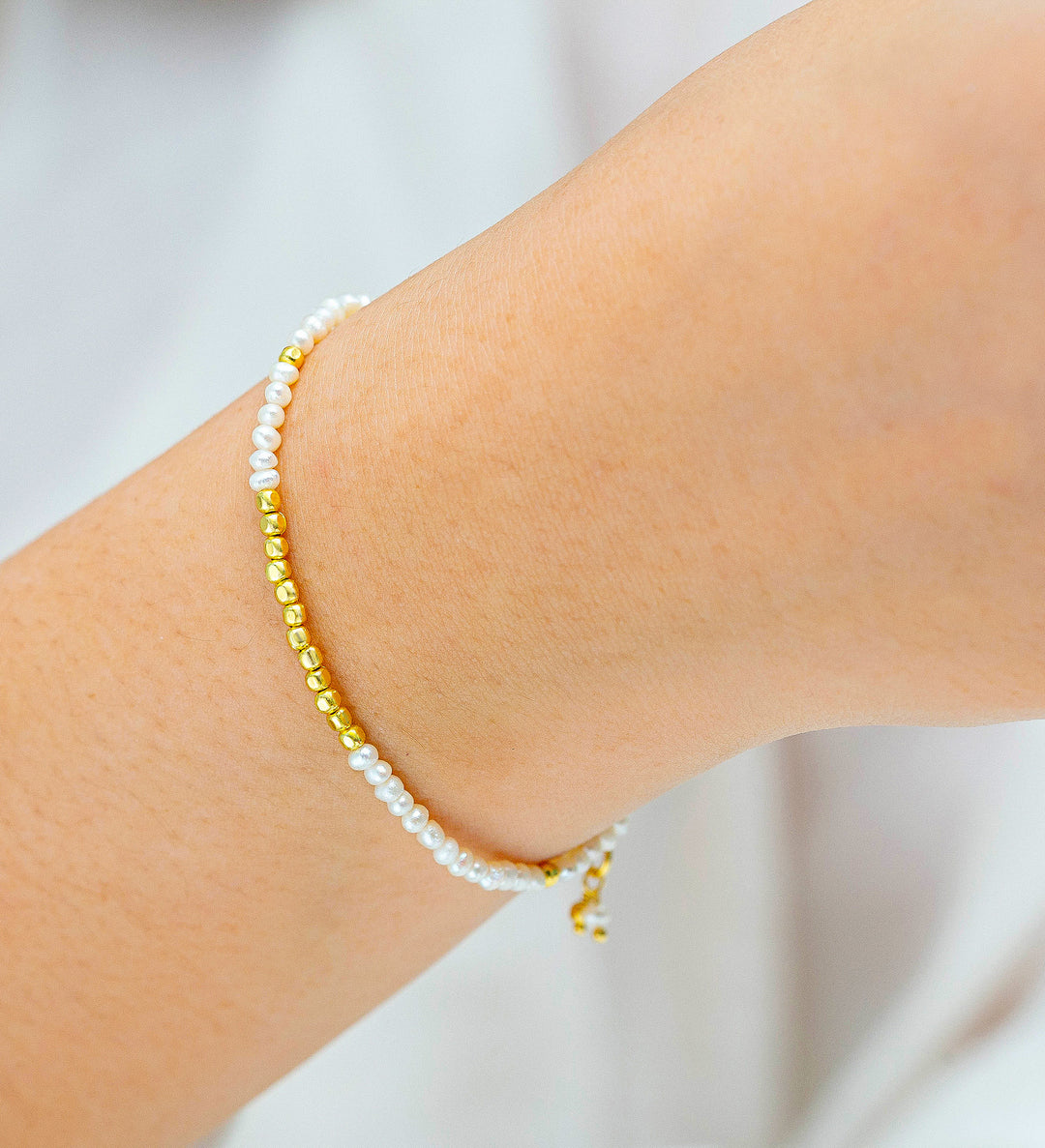 Gold Plated Beaded Bracelets - Turquoise | Pearl