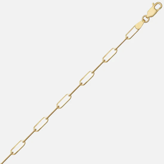 Charmed 9ct Gold Paperclip Chain - Bracelet
