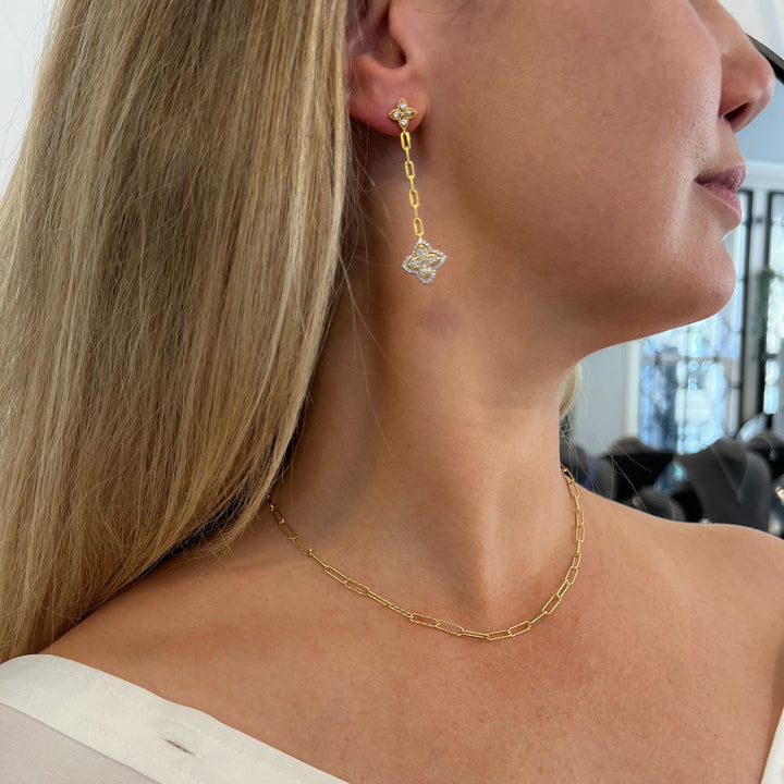 Alhambra Gold Square Link Drop Earrings