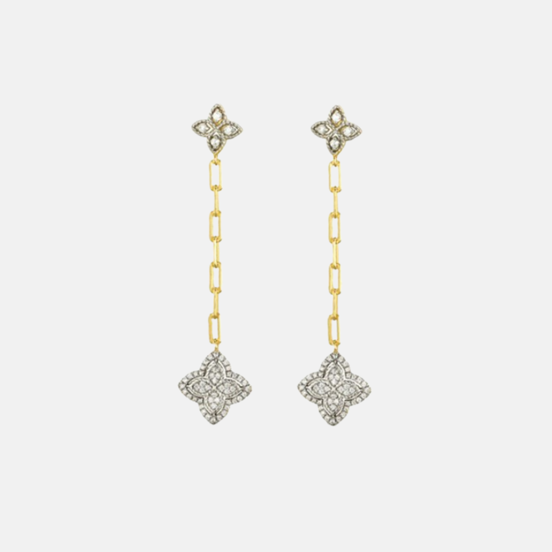 Alhambra Gold Square Link Drop Earrings