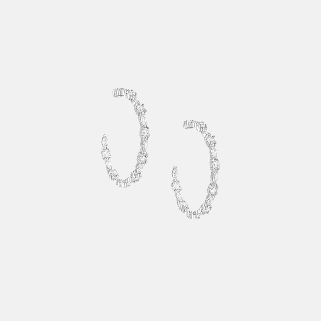 Gisella Zircon Sterling Silver Hoops