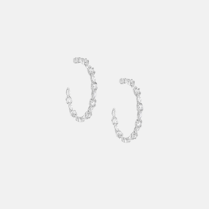 Gisella Zircon Sterling Silver Hoops