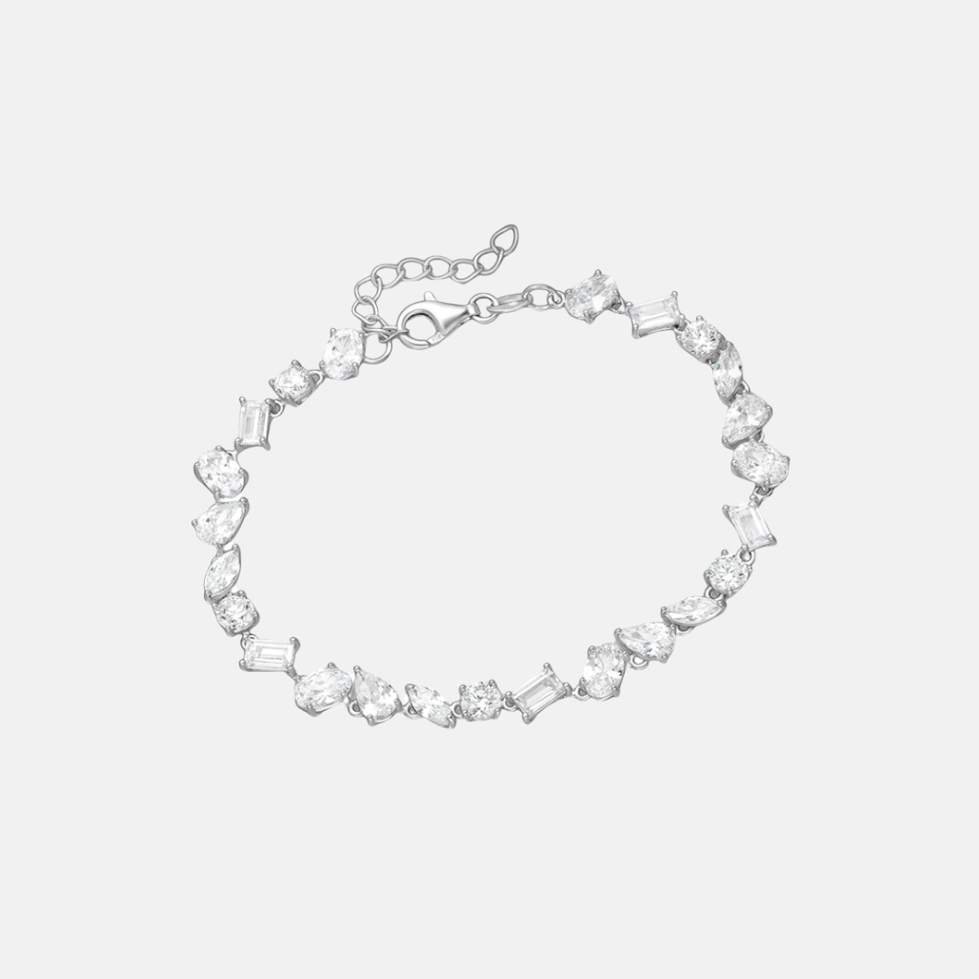 Gisella Zircon Stone Sterling Silver Bracelet - White | Multi-Colour