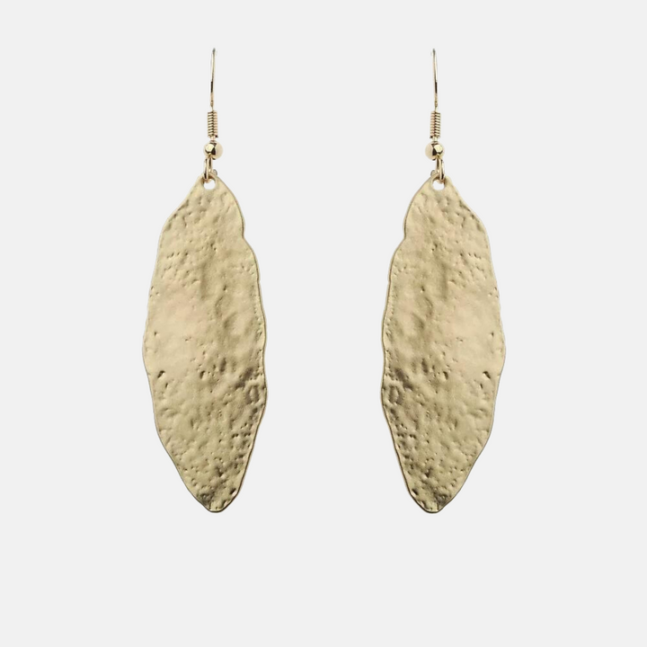 Oti Gold Textured Oval Nugget Drop Earrings
