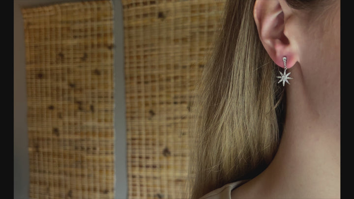 Catherine Sparkly Silver Drop Earrings