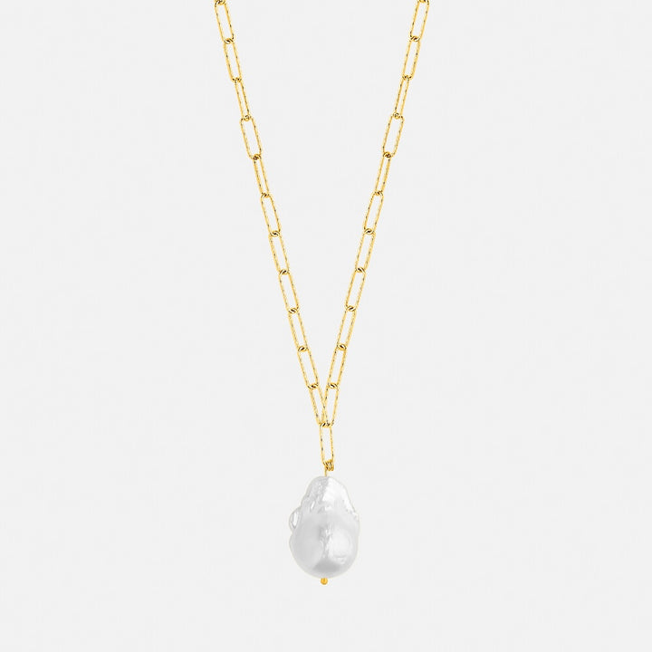 Baroque Pearl Gold Chain Necklace
