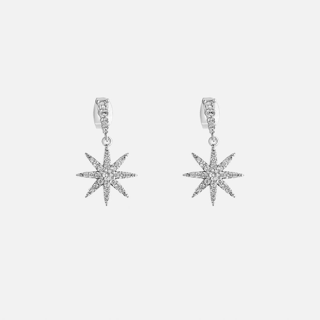 Catherine Sparkly Silver Drop Earrings