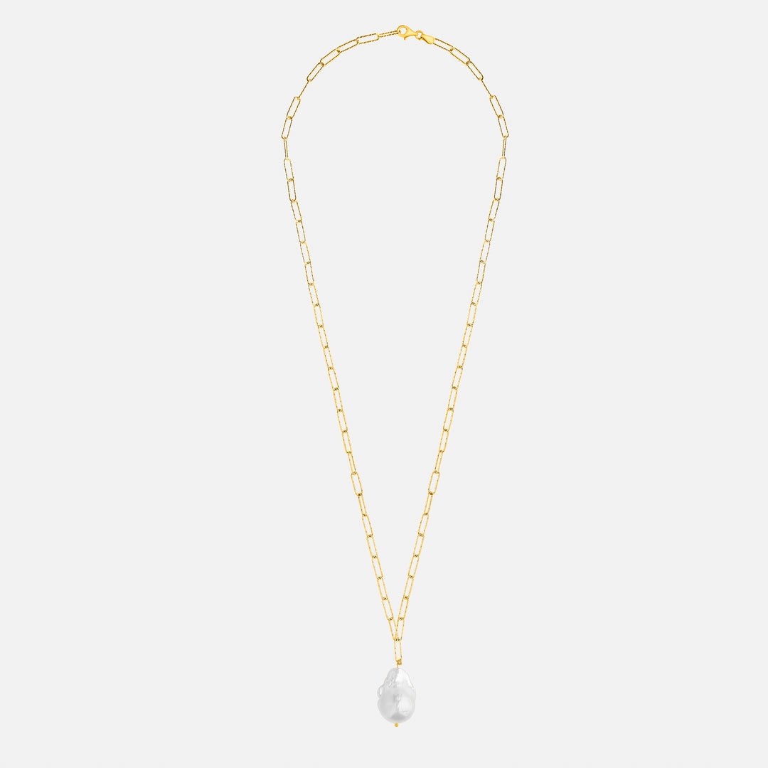 Baroque Pearl Gold Chain Necklace