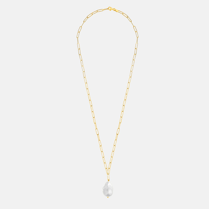 Baroque Pearl Gold Chain Necklace