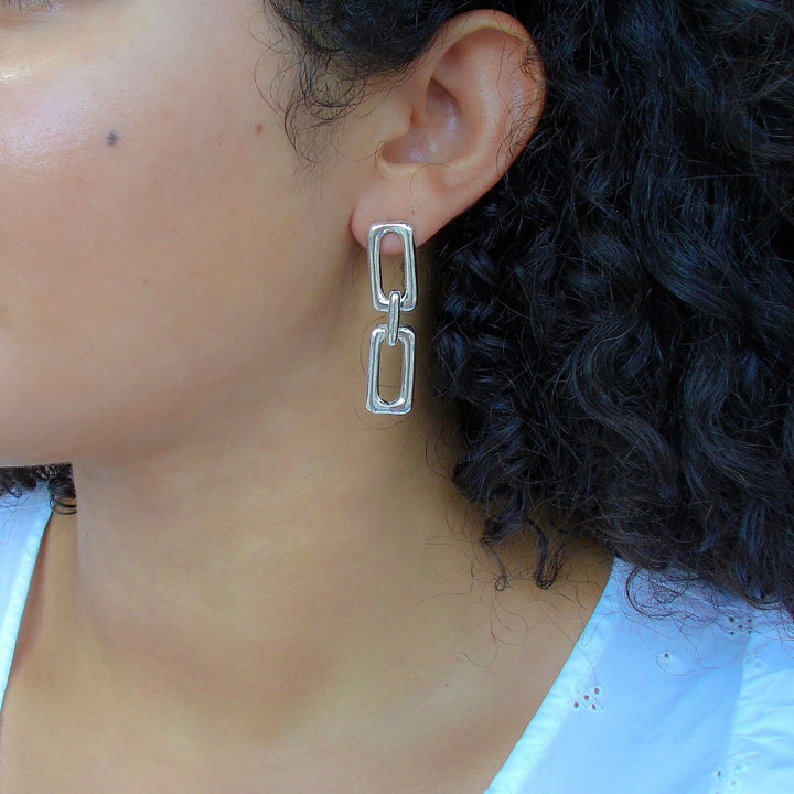 Siena Square Link Earrings - Gold | Silver