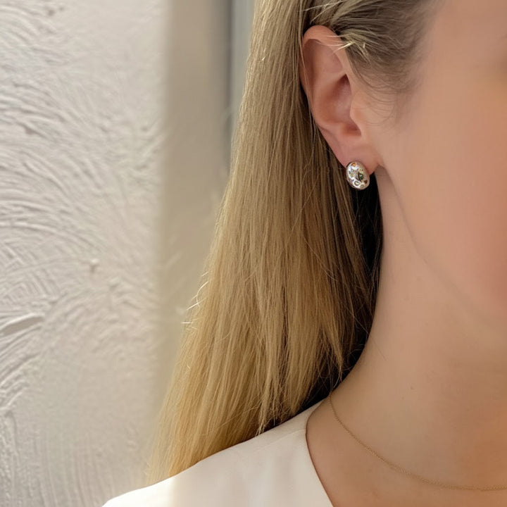 Sterling Silver Fabergé Stud Earrings
