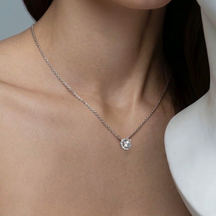 Amalfi Zircon Sterling Silver Pendant Necklace