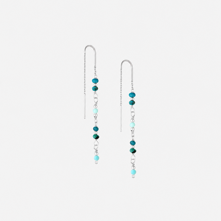 Turquoise Dainty Chain Drops - Sterling Silver | 18ct Gold Plated