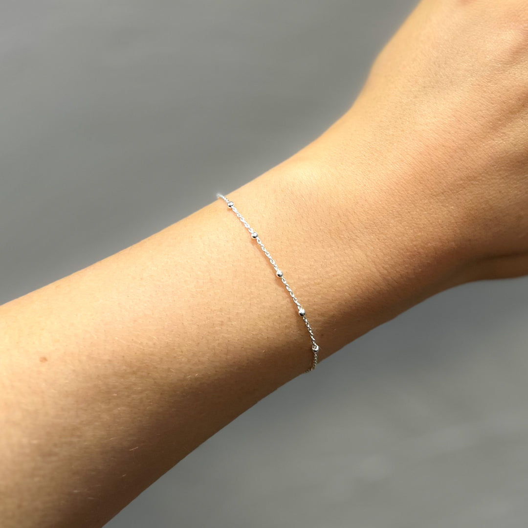 Chloe Sterling Silver Dots & Chain Bracelet