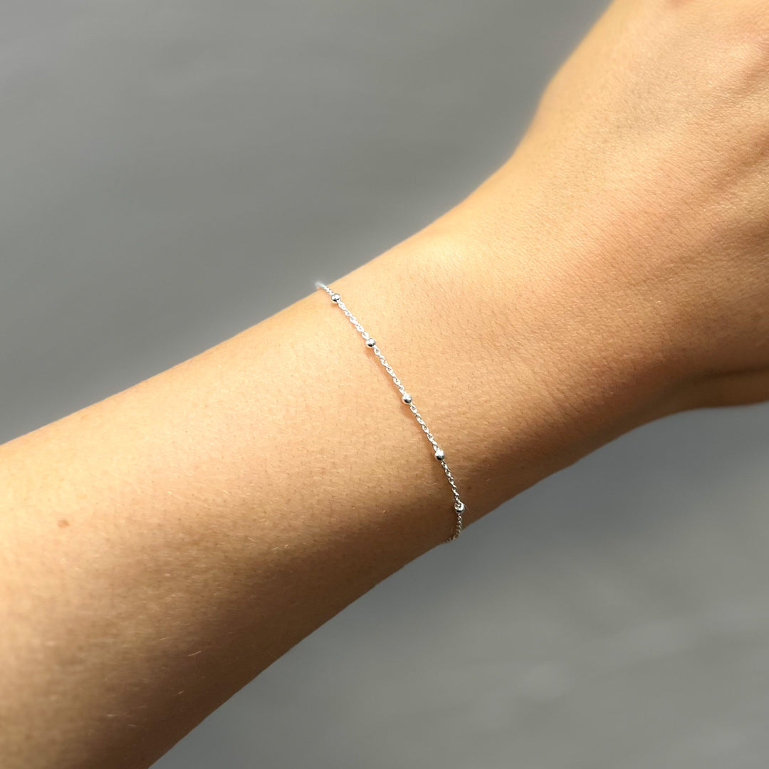 Chloe Dots & Chain Bracelet - Sterling Silver | 18ct Gold Plated Sterling Silver