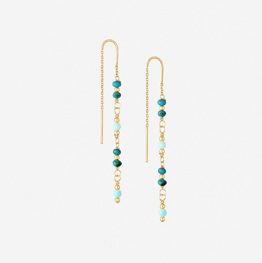 Turquoise Dainty Chain Drops - Sterling Silver | 18ct Gold Plated