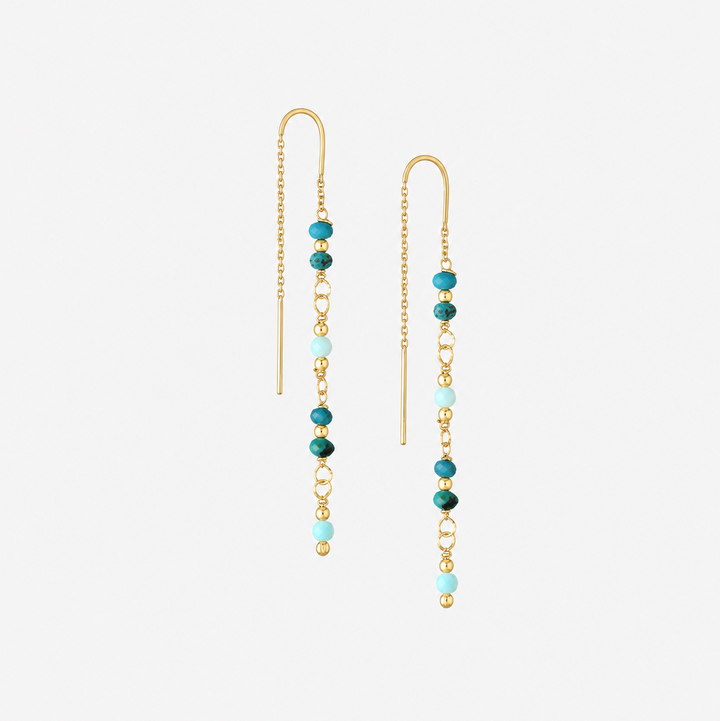 Turquoise Dainty Chain Drops - Sterling Silver | 18ct Gold Plated