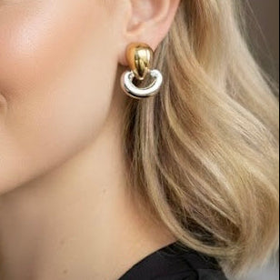 Calliza Mixed Metal Drop Earrings