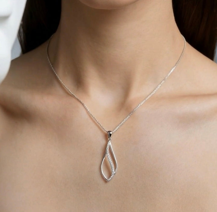 Zora Sterling Silver Wave Pendant Necklace