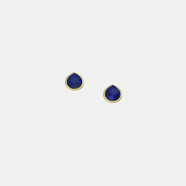 Gemstone Tear Drop Stud Earrings - Ruby | Moonstone | Lapis Lazuli