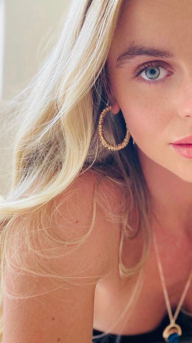 Mila Gold Textured Hoop Earrings