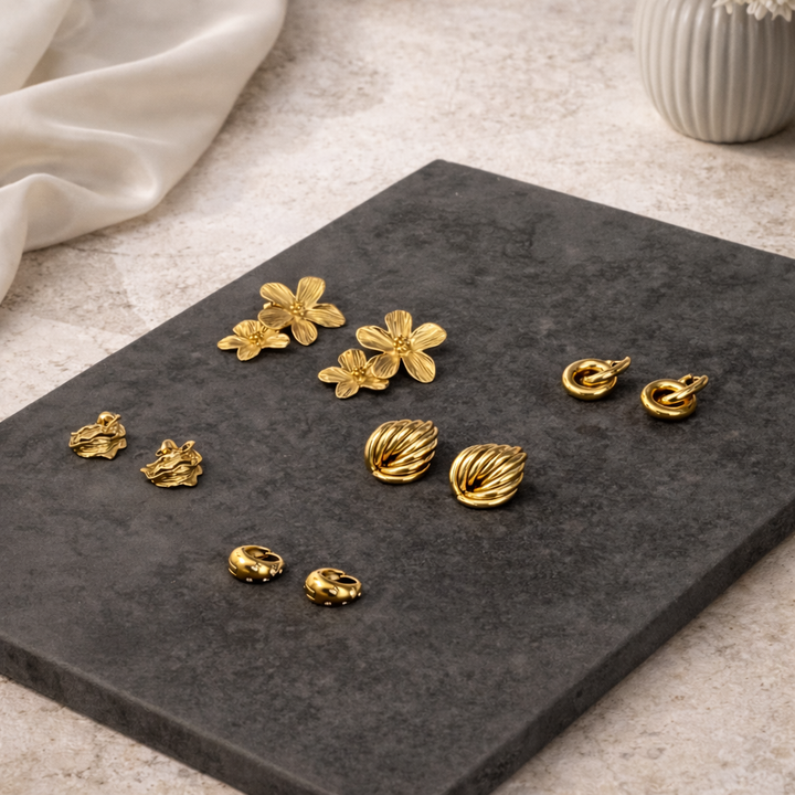 Golden Bloom Drop Earrings