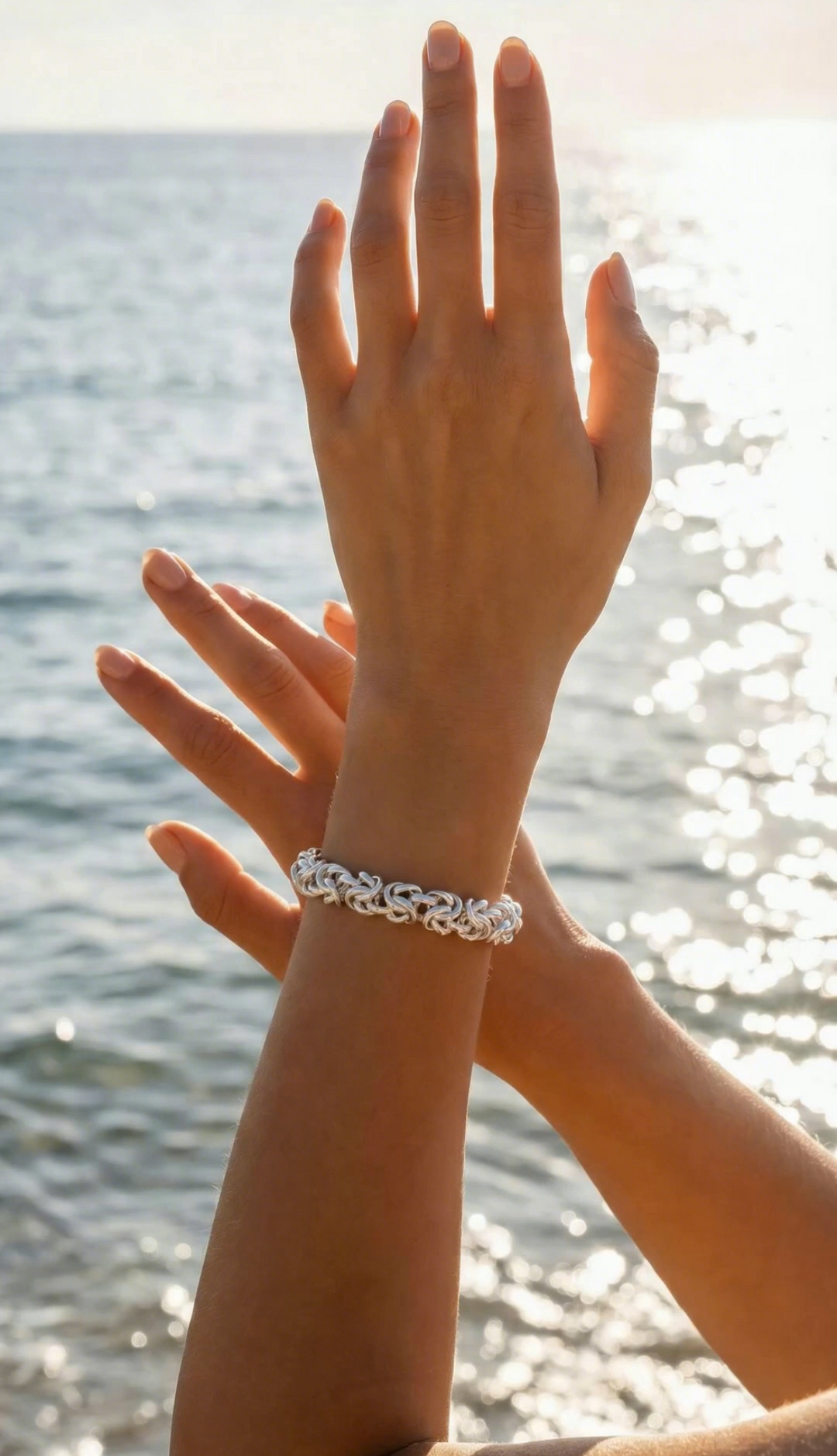 Monaco Intertwined Rings Sterling Silver Bracelet