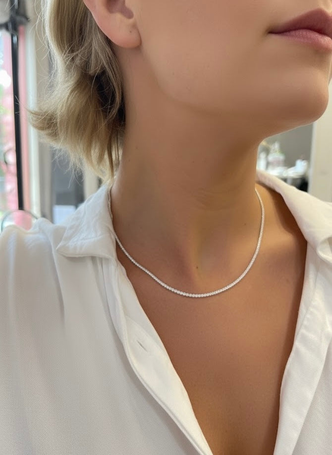 Vienne Faceted Sterling Silver Necklace