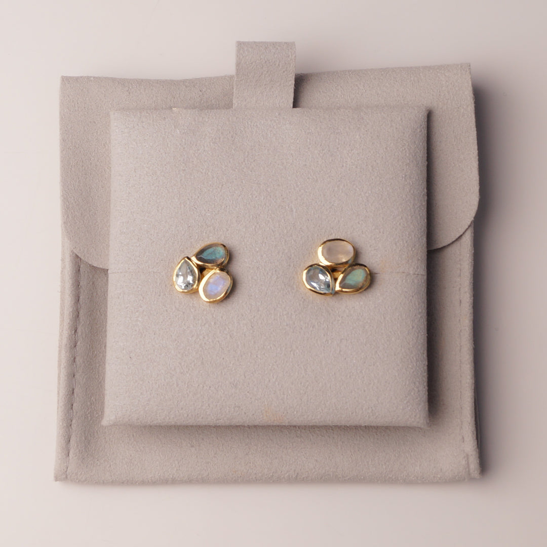 Tear Drop Stone Formation Studs - 3 Stone Combinations
