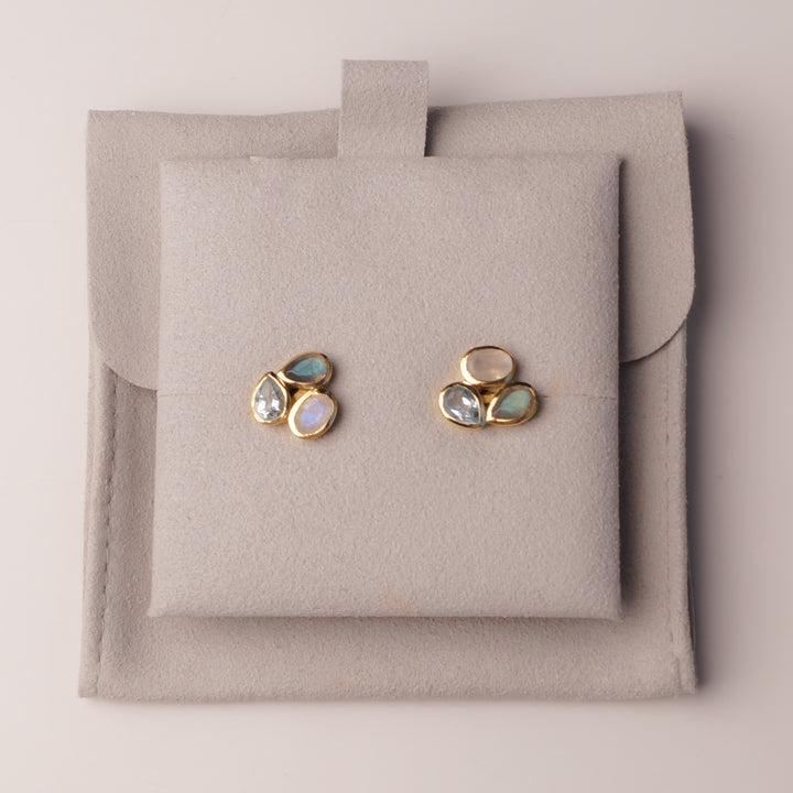 Tear Drop Stone Formation Studs - 3 Stone Combinations