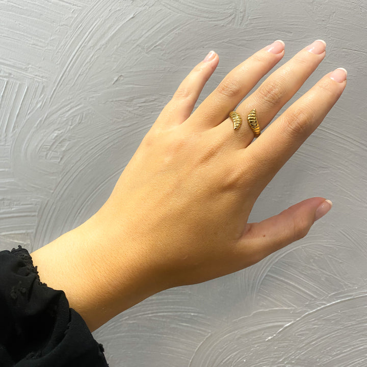 Gold Abstract Snake Wrap Ring
