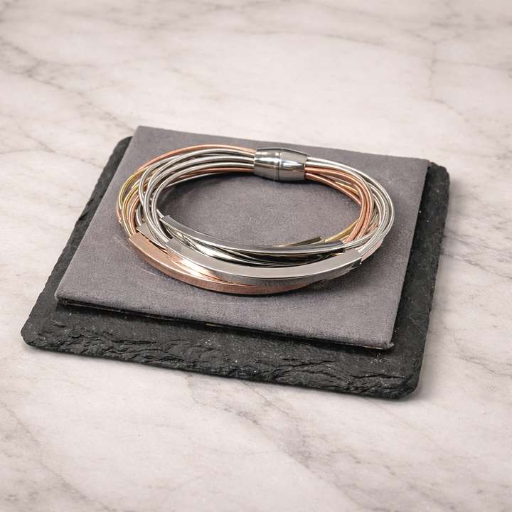 Palm Springs Layered Bars Bracelet - Silver | Mixed Metals