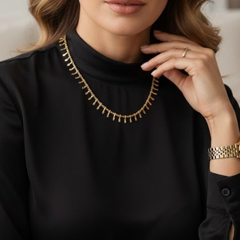Dainty Gold Bars Collar Necklace