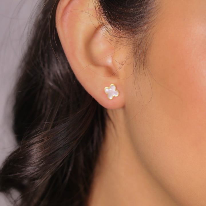 Lani Mother of Pearl Gold Stud Earrings