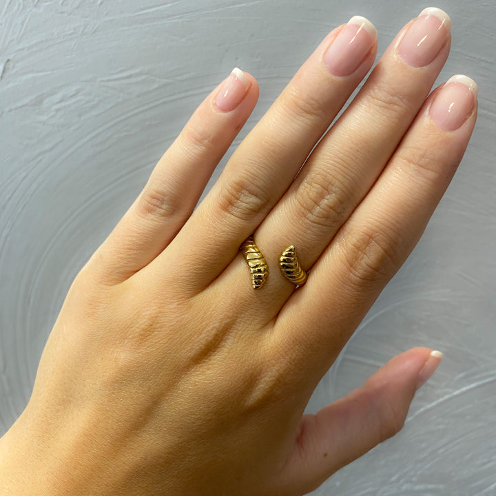 Gold Abstract Snake Wrap Ring