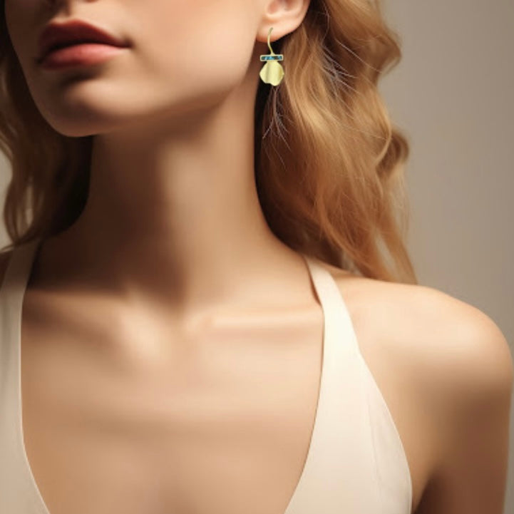 Ayara Turquoise 18ct Gold Sterling Silver Drop Earrings