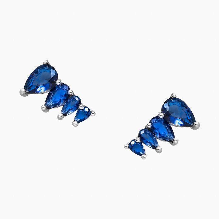 Successional Petal Earrings - Emerald Green | Royal Blue