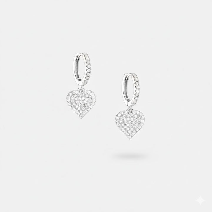 Sweetheart Sterling Silver Huggie Hoops
