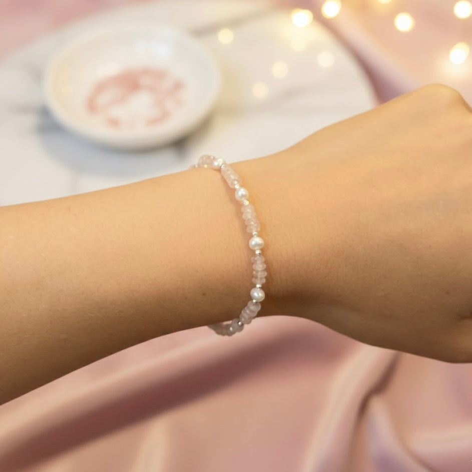 Gemstone Pearl Bracelets - Lapis Lazuli | Rose Quartz | Aquamarine