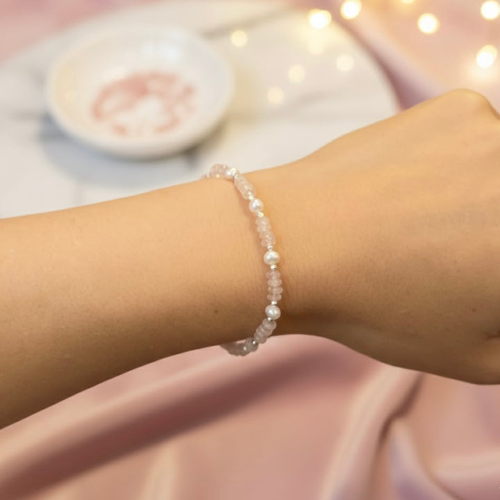 Gemstone Pearl Bracelets - Lapis Lazuli | Rose Quartz | Aquamarine